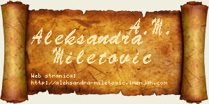 Aleksandra Miletović vizit kartica
